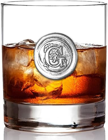 English Pewter Company 11oz Old Fashioned Whiskey Rocks Glass With Monogram Initial - Unique Gift... | Amazon (US)