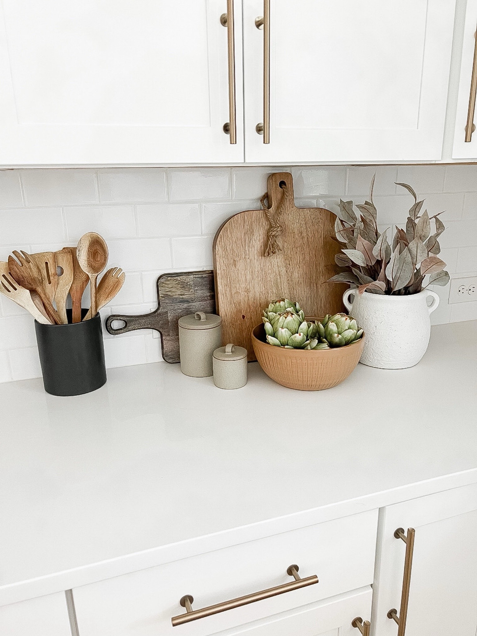Neutral counter styling, kitchen decor, cutting board, serving board, faux artichokes, home decor, neutral decor, kitchen decor, target home, amazon home decor, amazon finds

#LTKhome #LTKMostLoved #LTKfindsunder50