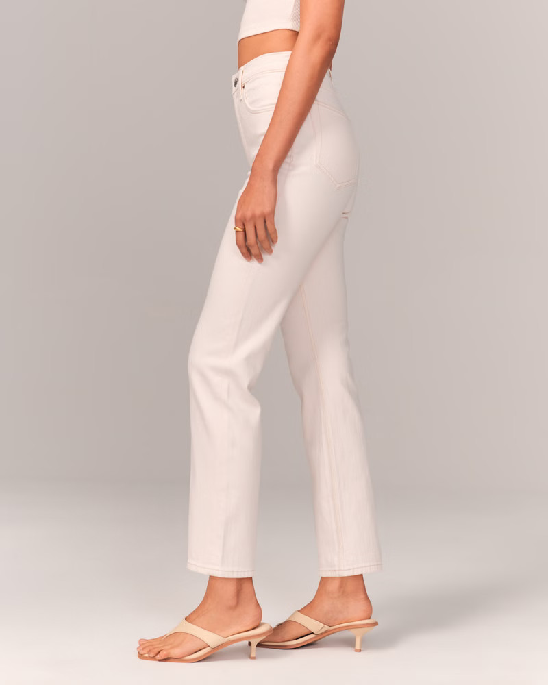 Ultra High Rise Ankle Straight Jeans | Abercrombie & Fitch (US)