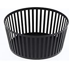 YAMAZAKI home Tower Striped Steel Fruit Basket, Tall, Black | Amazon (US)