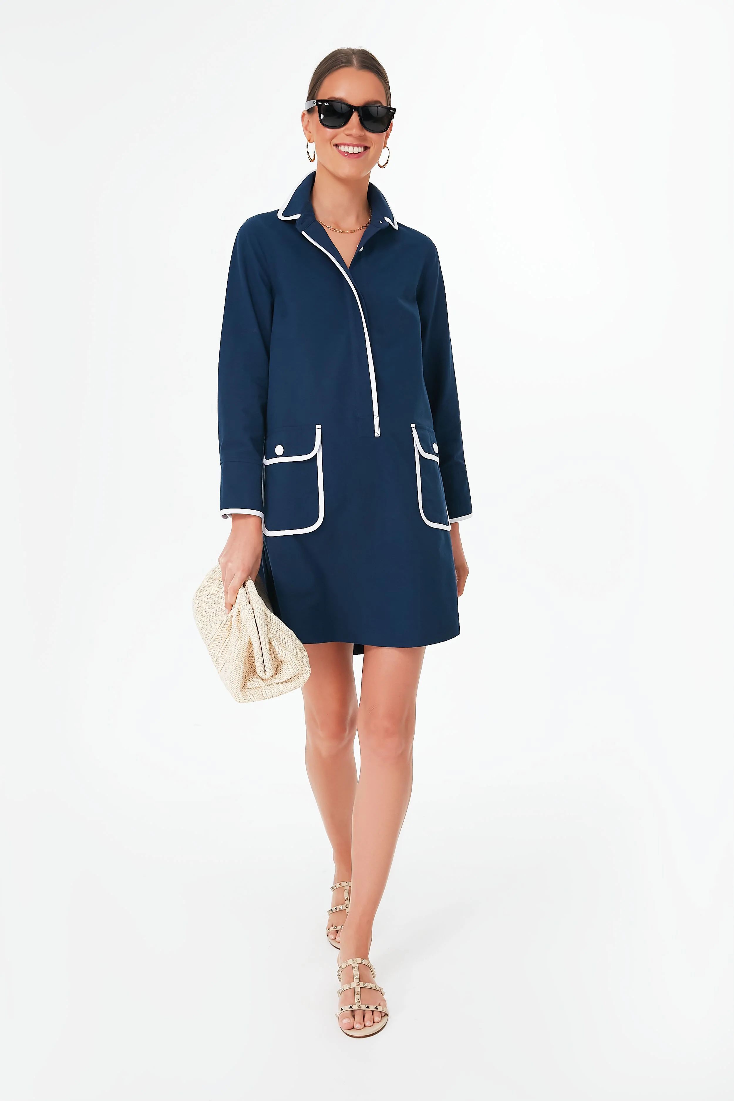 Navy Perkins Shirt Dress | Tuckernuck (US)