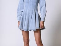 ALL ABOUT MY BUSINESS DENIM MINI DRESS | AKIRA