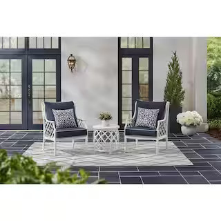 Home Decorators Collection Shelbourne 3-Piece Aluminum Patio Conversation Set with Acrylic Midnig... | The Home Depot