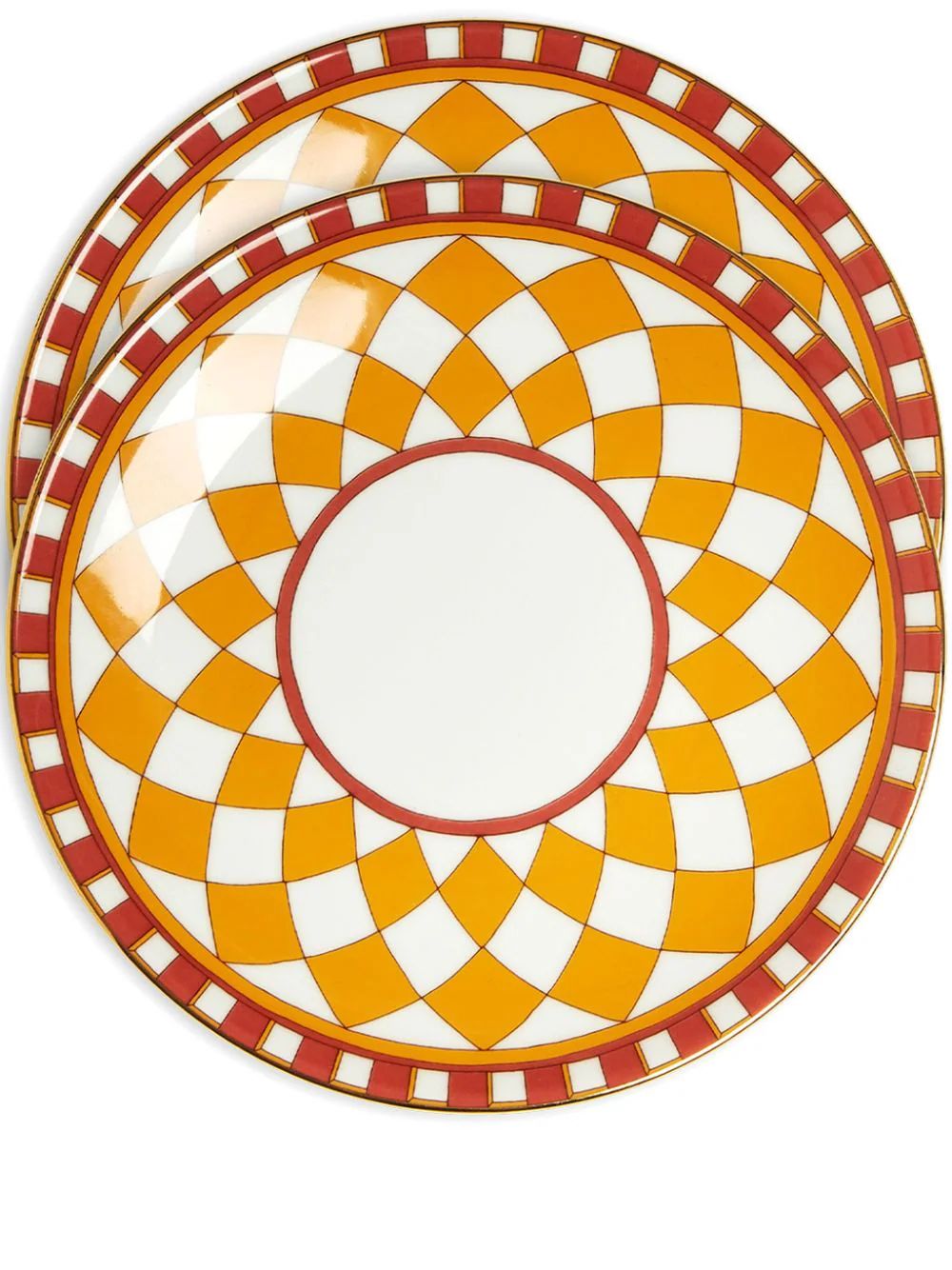 La DoubleJ geometric-print Porcelain Side Plates (set Of two) - Farfetch | Farfetch Global