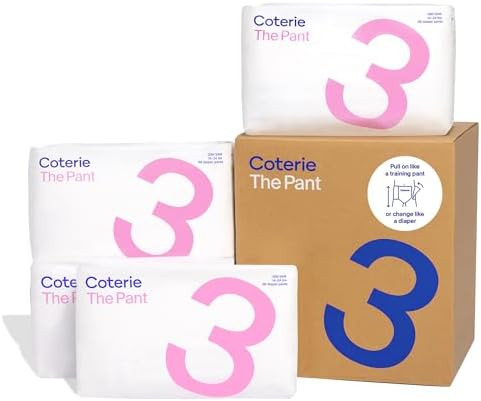 Coterie The Pant, Size 3, Refastenable Training Pants for Sensitive Skin, Hypoallergenic, Super A... | Amazon (US)