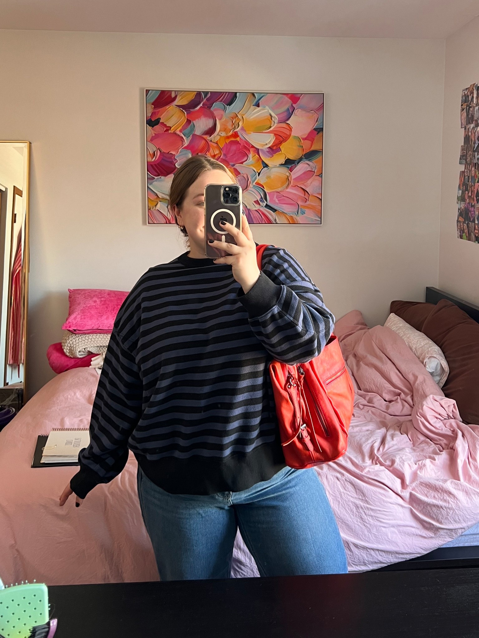 feeling cozy today! wearing my aerie go to sweatshirt in size xl and my american eagle jeans in size 20 short with of course... my emerson tote in the color red clay!

#LTKPlusSize #LTKootd #LTKgrwm