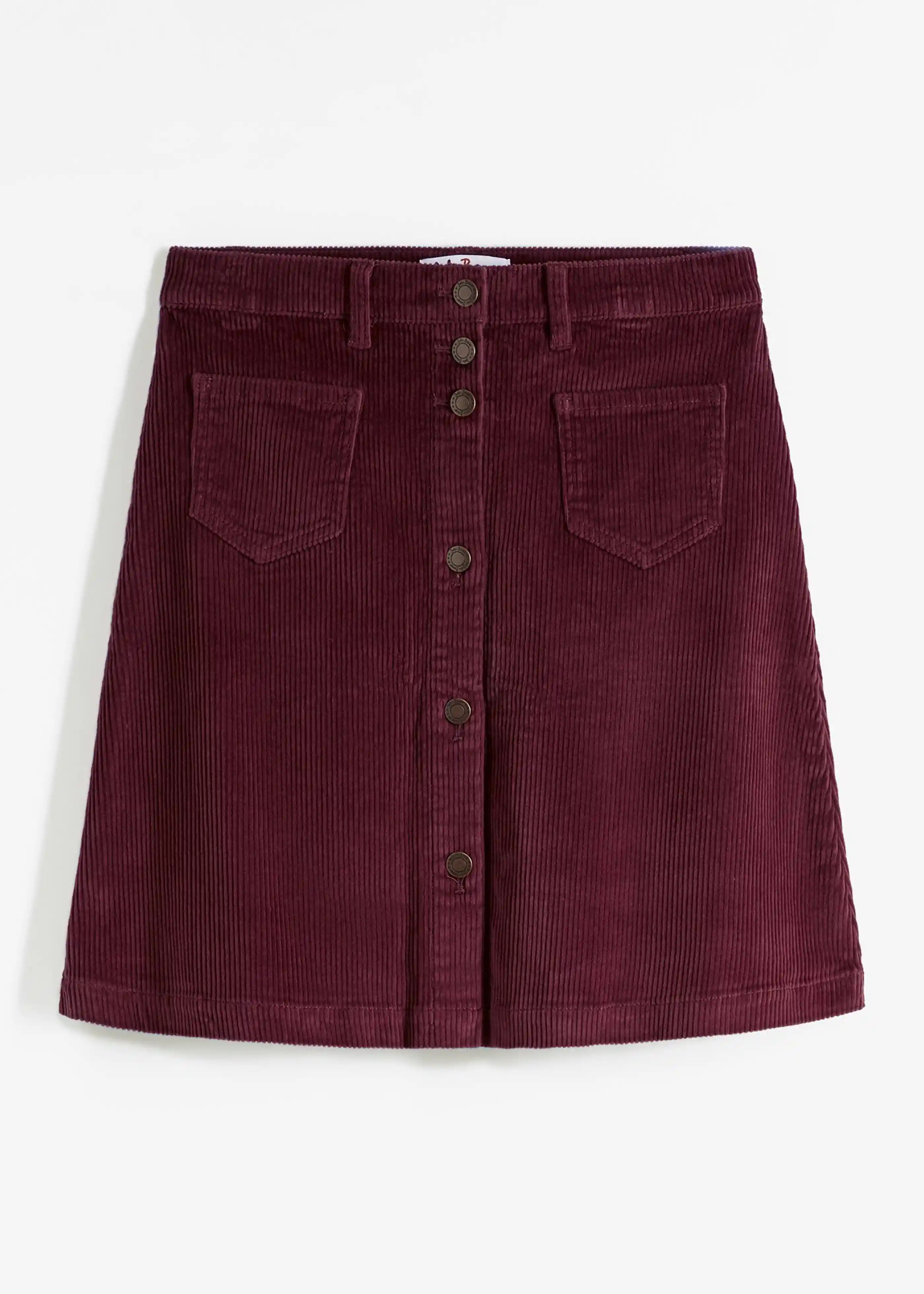 Stretch-Cordrock mit Knopfleiste | Bonprix DE