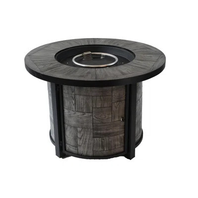 Outdoor Propane Fire Pit, Square, Concrete,50,000 BTU, with Lava Rocks, Waterproof Cover | Wayfair North America
