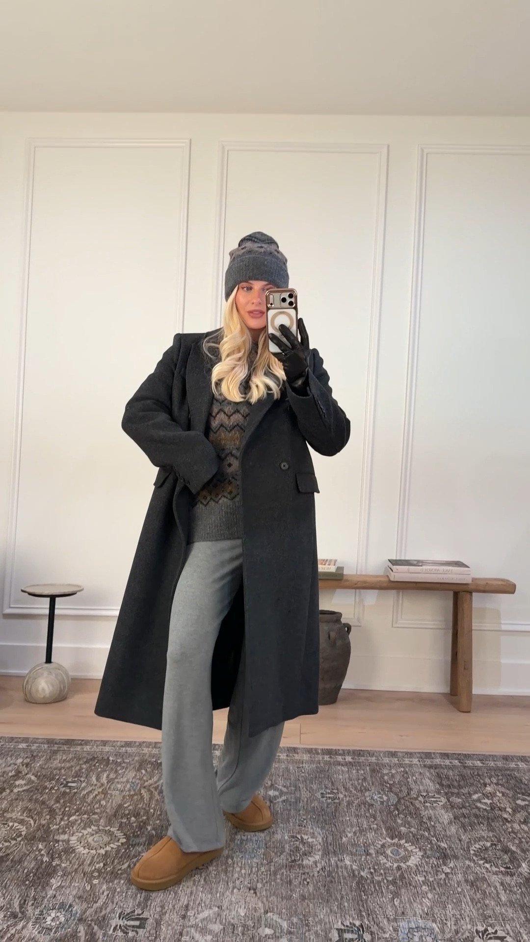 Wearing a medium in sweater (Dark H Grey/ Multi), medium in coat (Heather Charcoal), small in pants (Heather Dark Grey), beanie is color Dark H Grey/ Multi, shoes are tts! #kathleenpost

Holiday comfy chic, Christmas brunch, Christmas morning lounge

#LTKHoliday #LTKdayinmylife #LTKootd