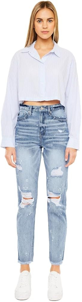 SALT TREE Kan Can USA Women's Dark Wash Five Pocket Button Fly Mid Rise Denim - kc5118 | Amazon (US)