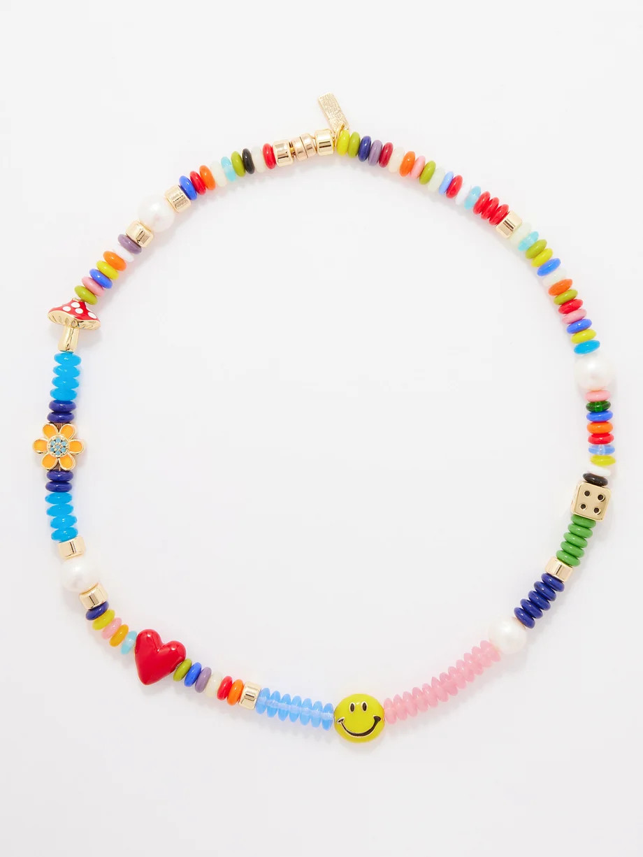 Enamel-beaded 14kt gold-plated necklace | Joolz by Martha Calvo | Matches (UK)