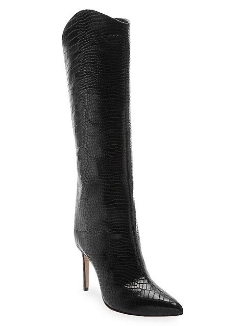 Maryana Knee-High Croc-Embossed Leather Boots | Saks Fifth Avenue