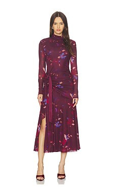 ASTR the Label Aubriella Dress in Dark Plum Multi from Revolve.com | Revolve Clothing (Global)