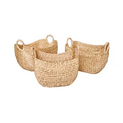 allen + roth  3-Pack 17.3-in W x 12.2-in H x 13.8-in D Natural Water Hyacinth Stackable Basket | Lowe's