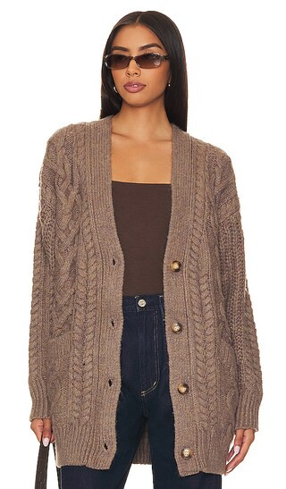 Charli Cardigan in Mocha | Revolve Clothing (Global)