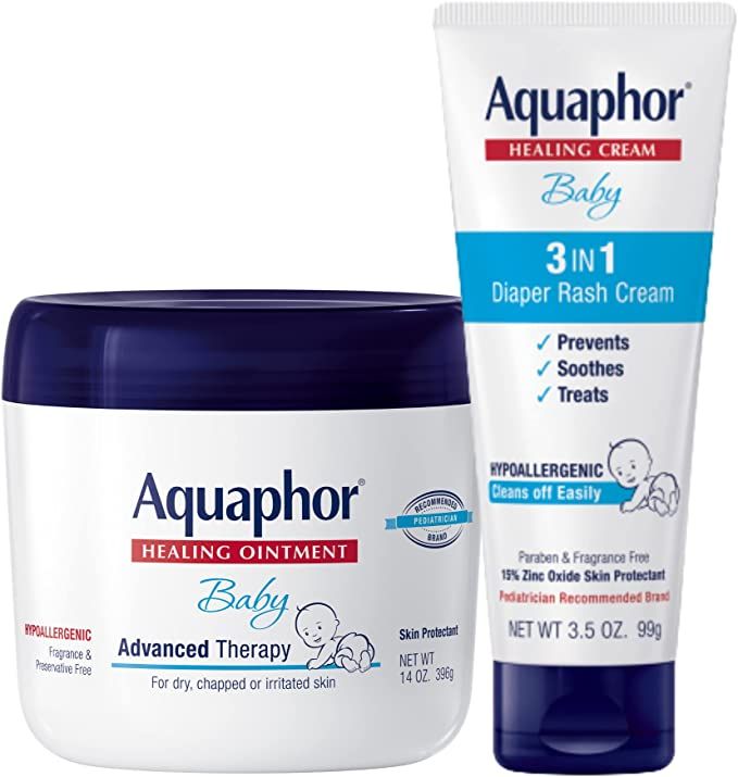 Aquaphor Baby Skin Care Set - Fragrance Free, Prevents, Soothes and Treats Diaper Rash - Includes... | Amazon (US)