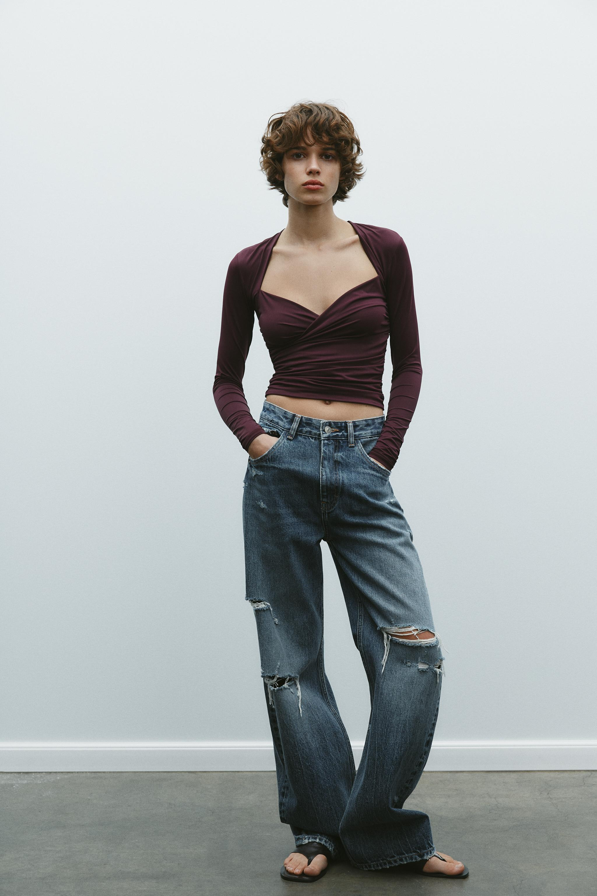 DRAPED POLYAMIDE TOP | Zara US