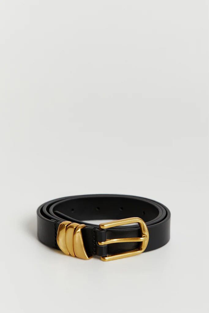 GRACIE BLACK LEATHER BELT | DISSH