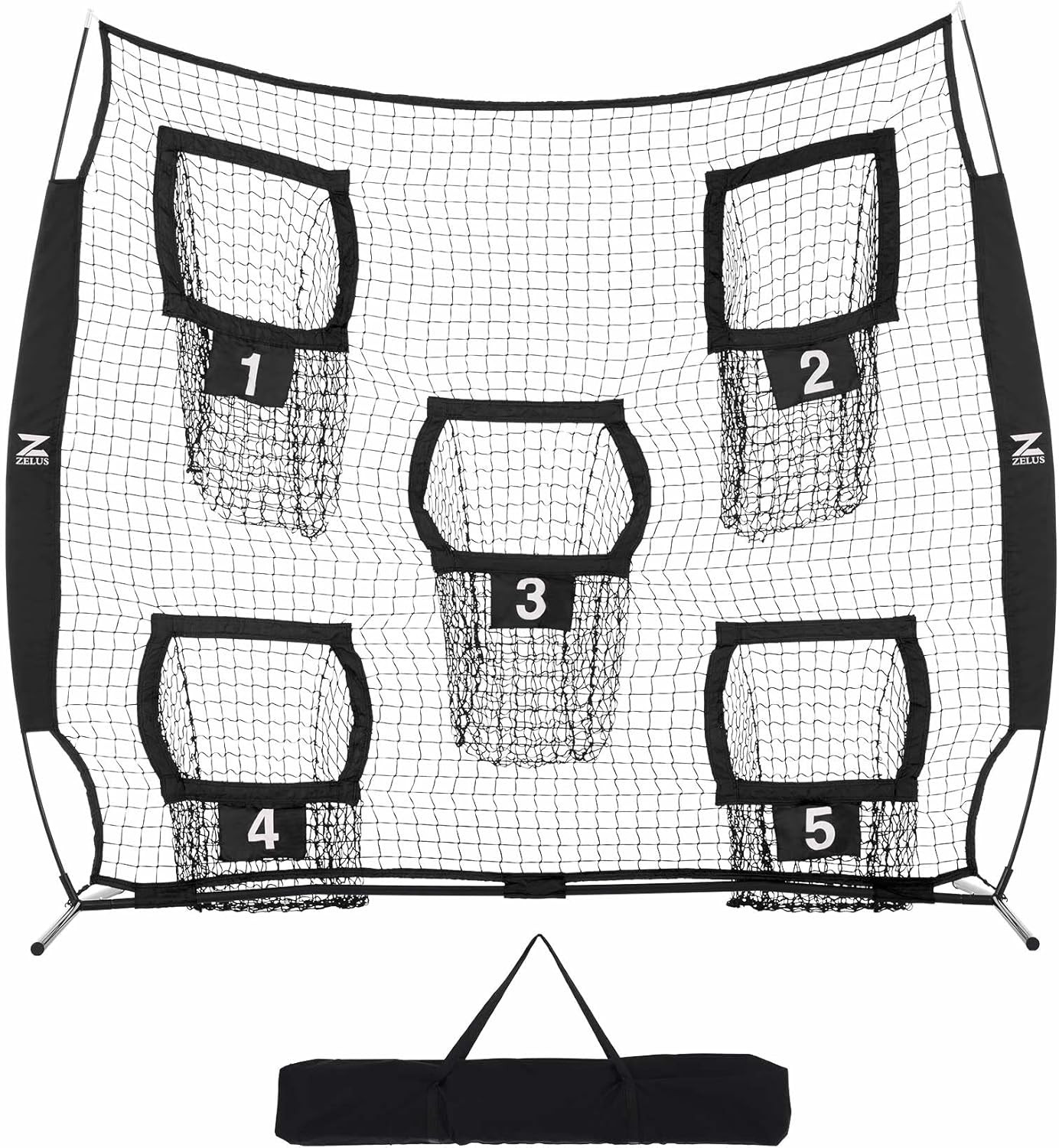 ZELUS 7 x 7ft Football Trainer Throwing Net | Training Throwing Target Practice with 5 Throwing T... | Amazon (US)