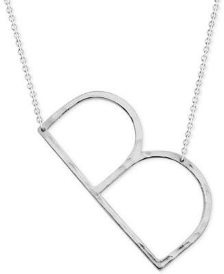 Macy's Silver-Plated Hammered Initial 18 | Macys (US)