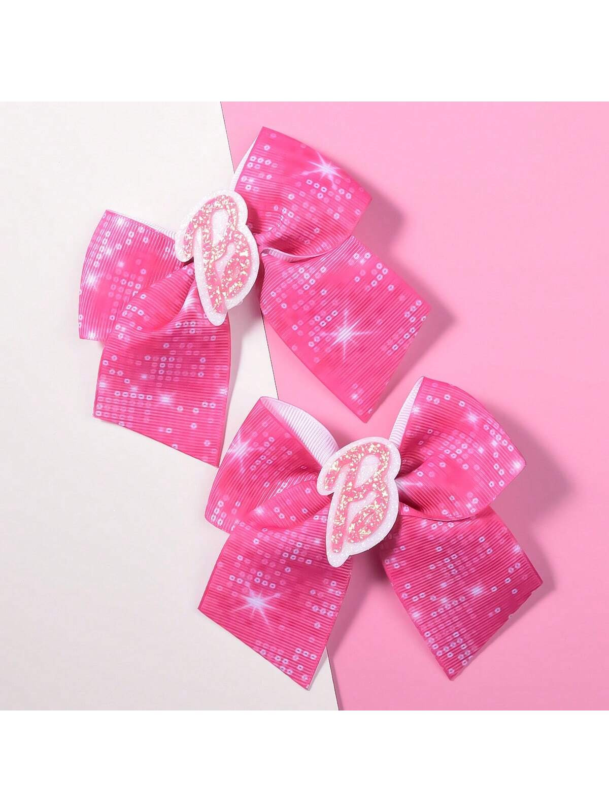 2pcs Women's Pink Shiny Polyester Braided Headband With Onion Pink Letter Hair Clips, Fashionable... | SHEIN