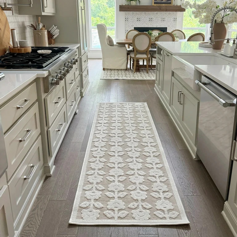 My Texas House Poppy 2'7" x 7' Driftwood Floral Outdoor Runner Rug | Walmart (US)