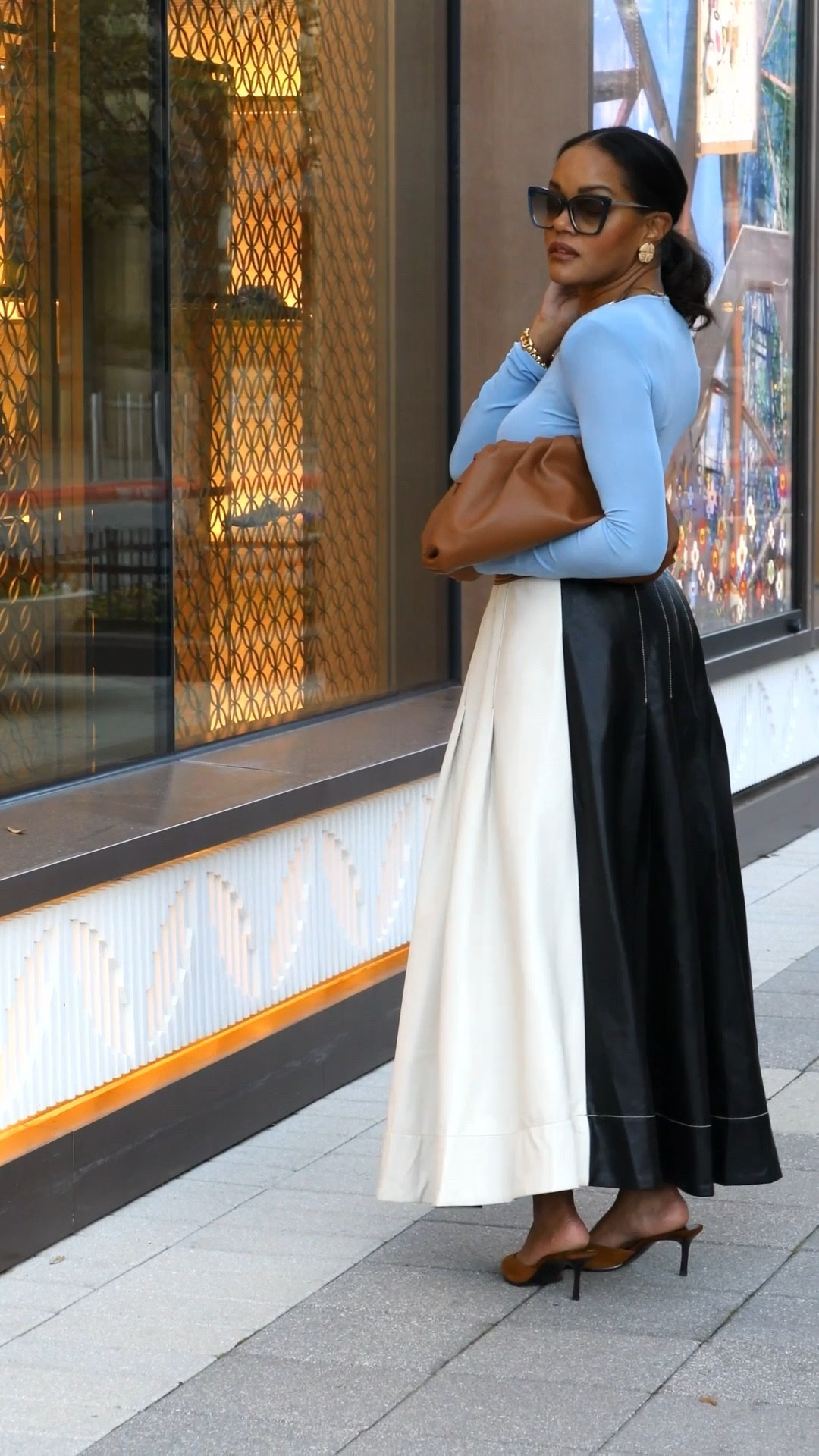 Anthropologie color block leather maxi skirt is currently sold out but may restock! It’s a gorgeous skirt. I’m actually wearing it backwards! Zara suede mules are a great spring shoe!

#LTKShoeCrush #LTKFindsUnder100 #LTKStyleTip