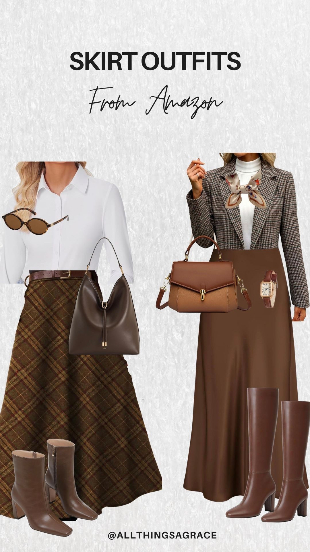 Amazon skirt outfits that look way more expensive than they are 🤎

#LTKfinds #LTKstyle #amazon

#LTKSeasonal #LTKootd