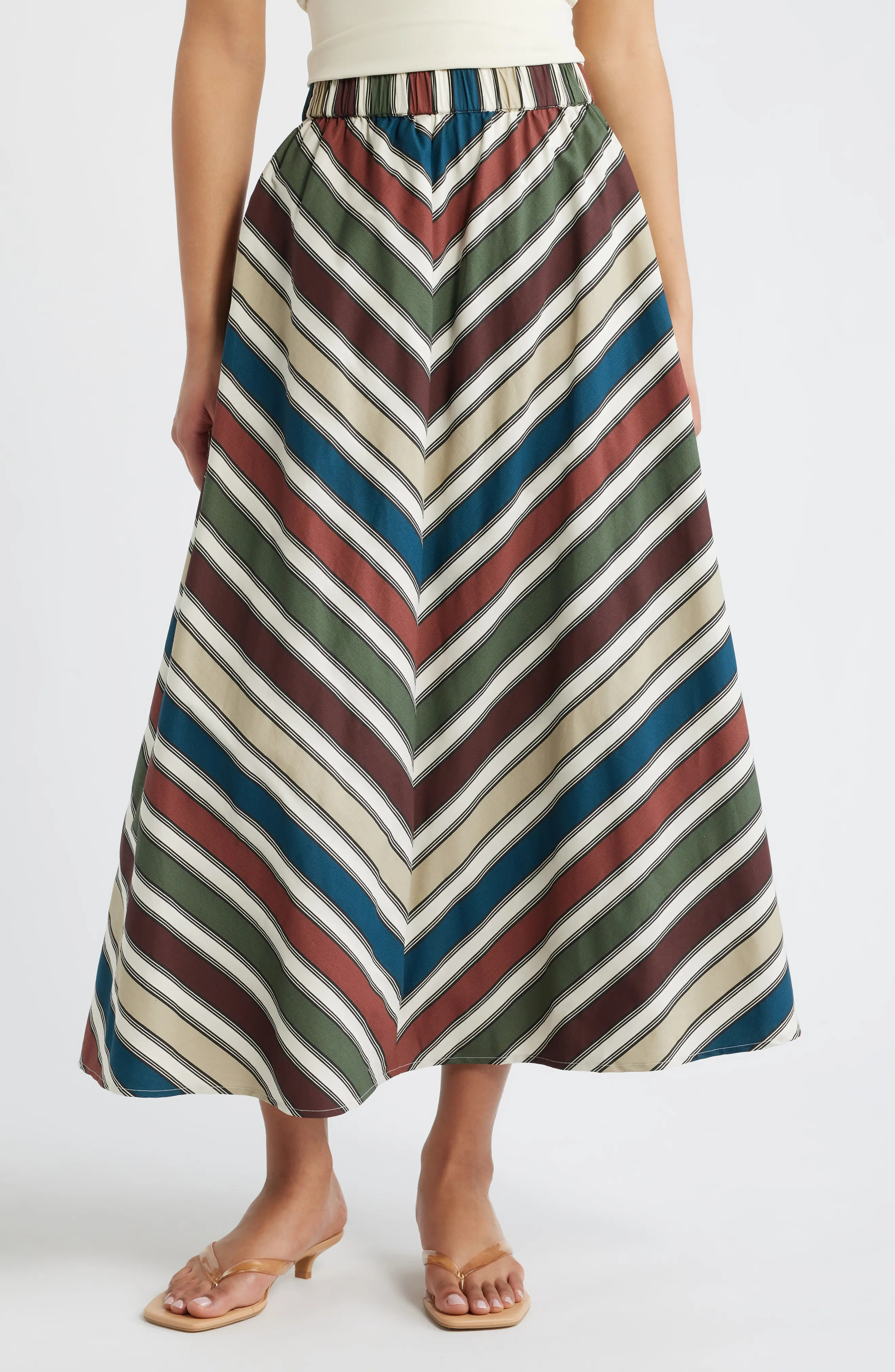 Stripe Cotton Skirt (Women) | Nordstrom | Nordstrom