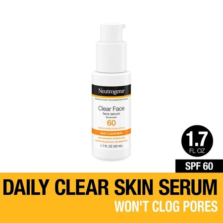 Neutrogena Clear Face Serum Sunscreen Lotion with Green Tea SPF 60 1.7 fl oz | Walmart (US)