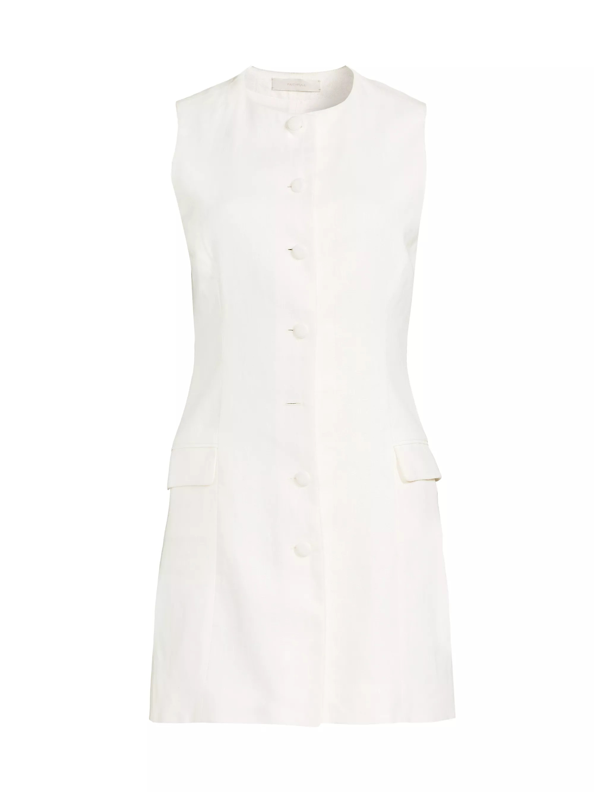 Jane Button-Front Linen Minidress | Saks Fifth Avenue