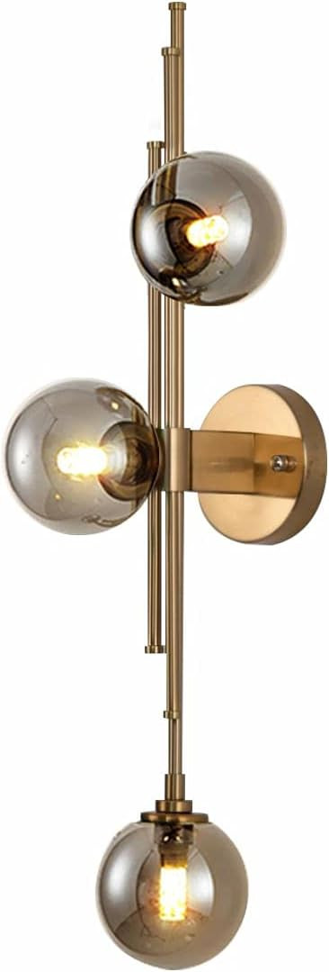 BOKT Mid Century Modern Indoor 3-Lights Globe Wall Sconce Postmodern Smoke Gray Glass Wall Lamp B... | Amazon (CA)