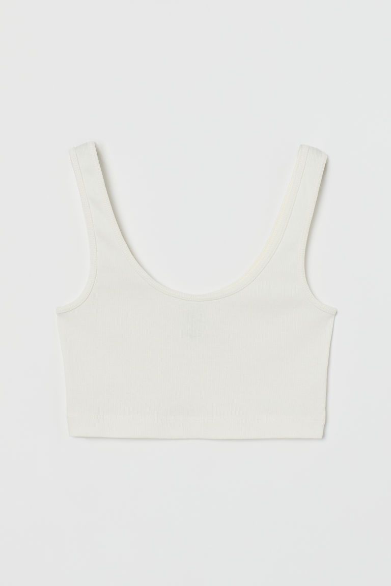 H & M - Crop Top - Weiß - Damen | H&M (DE, AT, CH, DK, NL, NO, FI)