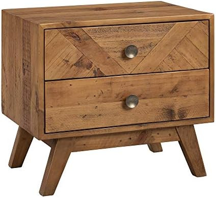 Amazon Brand - Stone & Beam Modern Farmhouse Solid Wood Nightstand with 2 Drawers, 25.5"W, Natura... | Amazon (US)