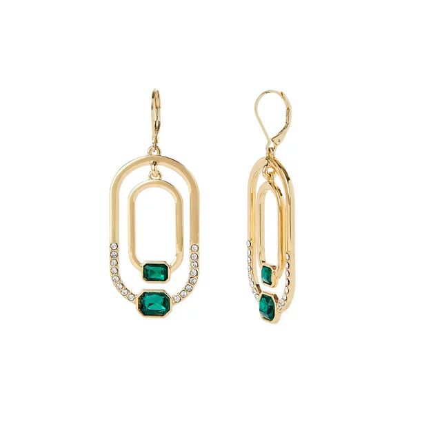 Sofia Jewelry by Sofia Vergara Women's Green Stone Orbital Earrings - Walmart.com | Walmart (US)