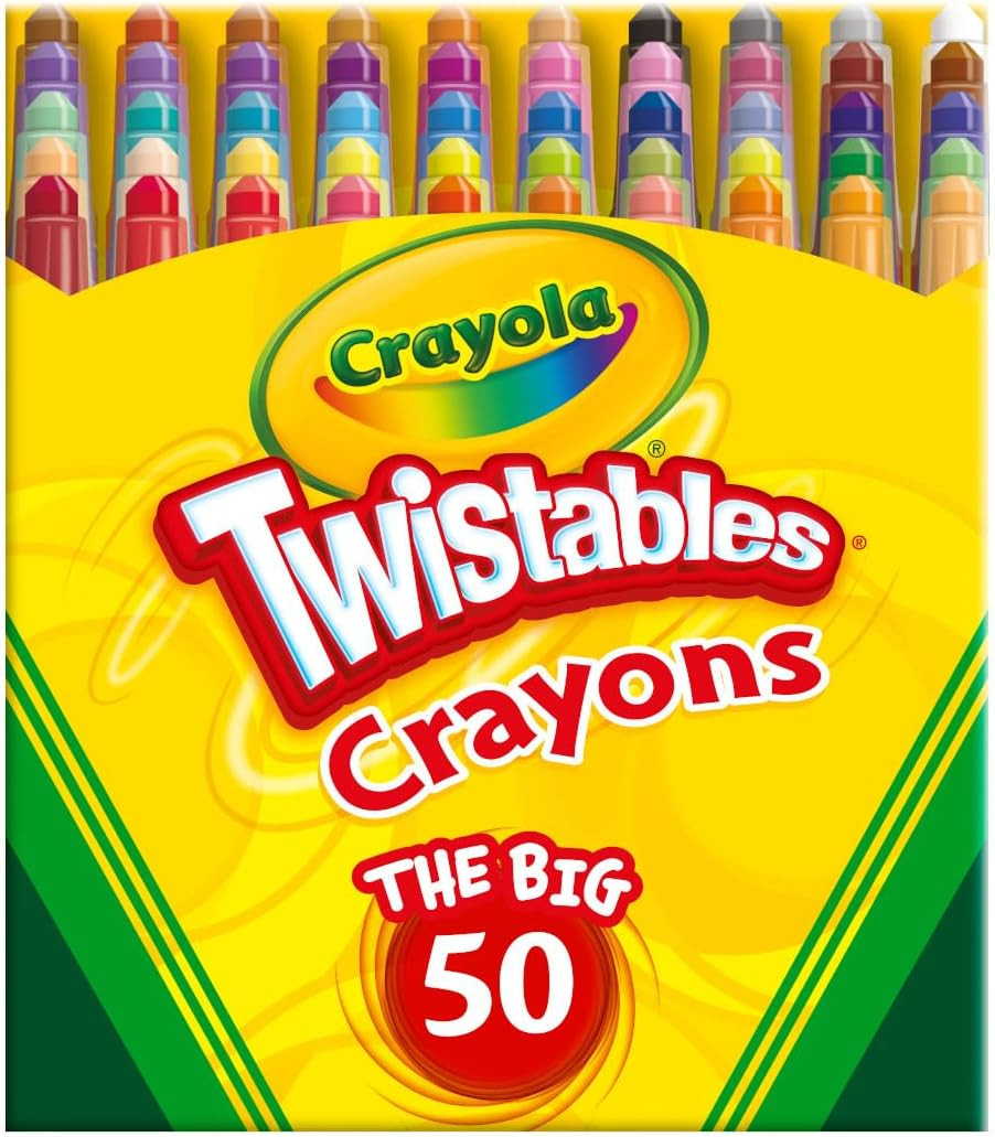 Crayola Mini Twistables Crayons for Kids (50ct) Stocking Stuffers & Holiday Gifts, No Peel Toddle... | Amazon (US)