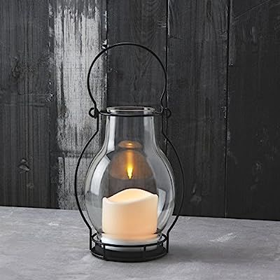 Outdoor Solar Flameless Candle Lanterns, 10.5" Height, Glass, Warm White LEDs, Dusk to Dawn Techn... | Amazon (US)