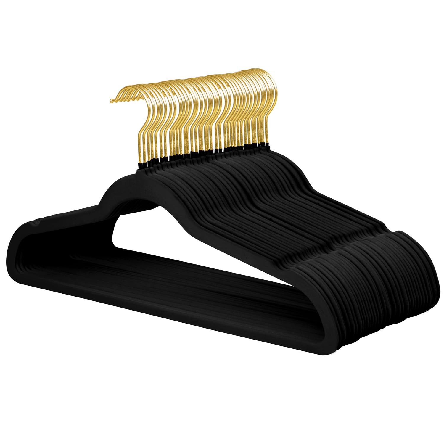 ManGotree Velvet Coat Hangers with 360° Swivel Gold Hook, Non-Slip Felt Suit Hangers, Ultra-Slim... | Amazon (US)