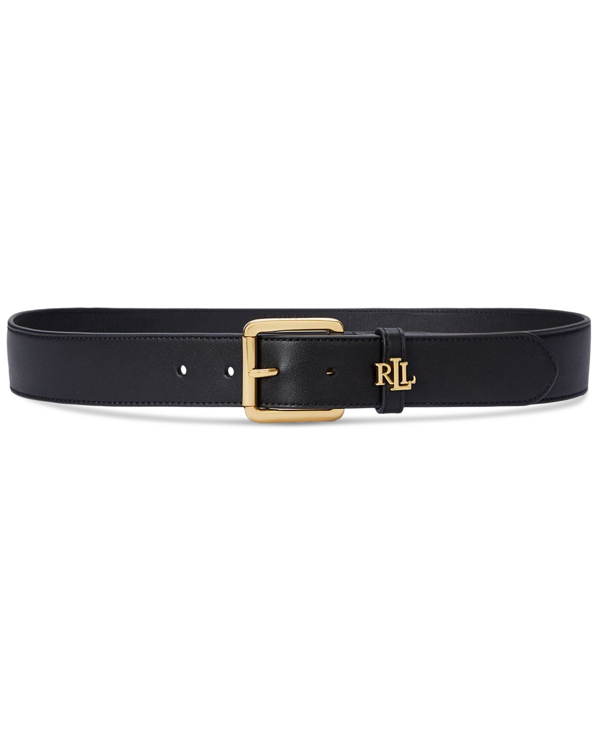 Lauren Ralph Lauren Women's Logo-Keeper Leather Belt - Black | Macy's