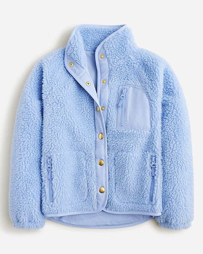 Girls' button-up sherpa jacket | J. Crew US