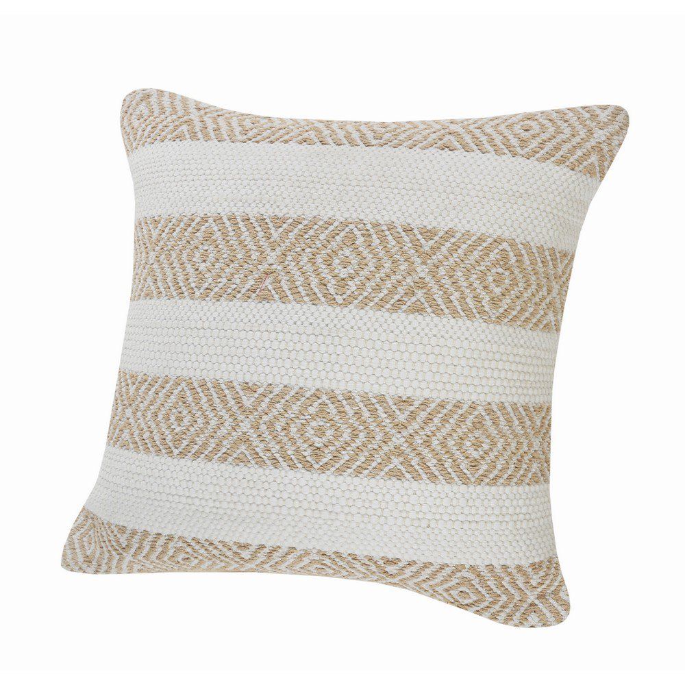 LR Home Geometric Striped Throw Pillow, 18 in., Beige Tan and White | Walmart (US)