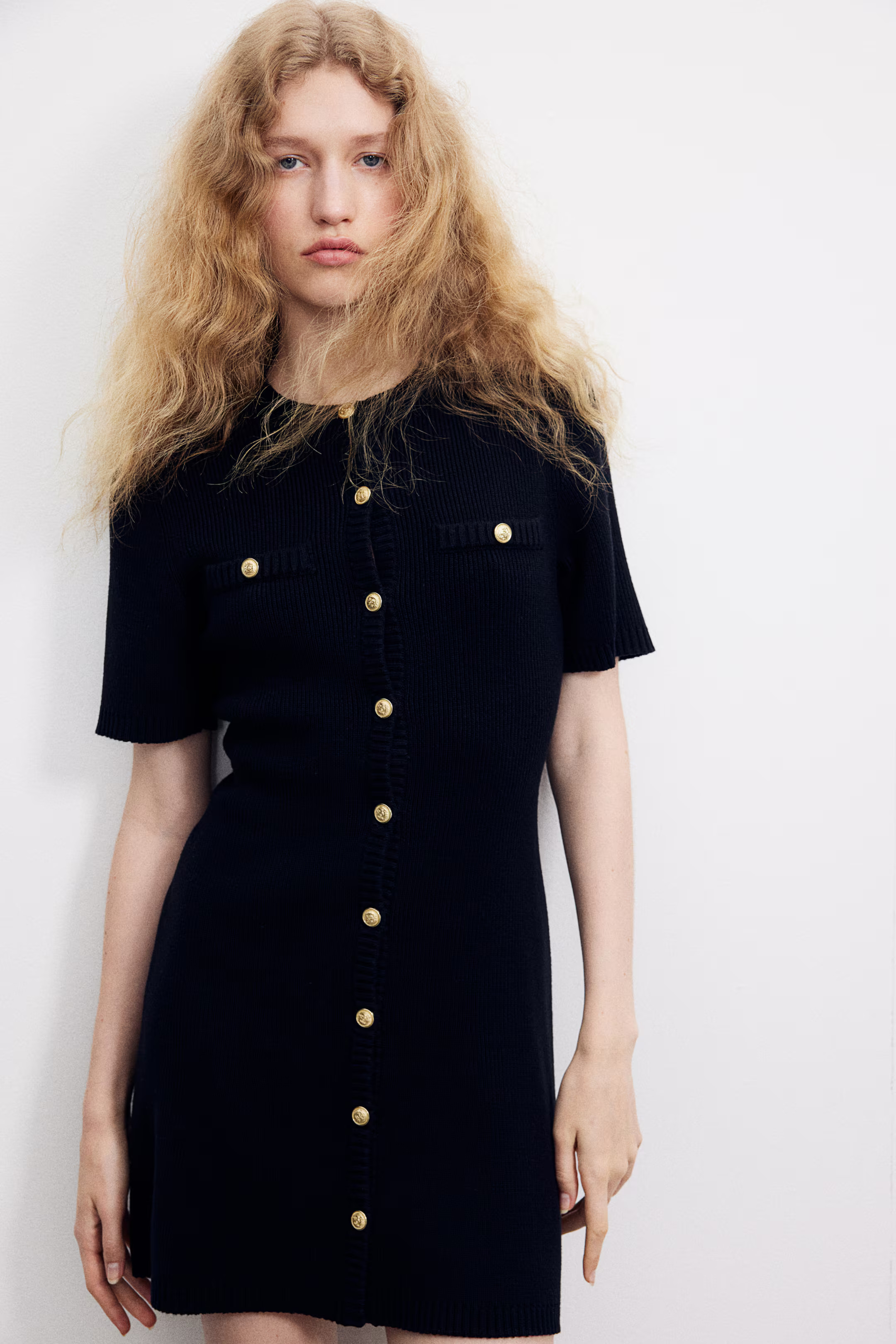 Rib-knit Button-front Dress | H&M (US + CA)