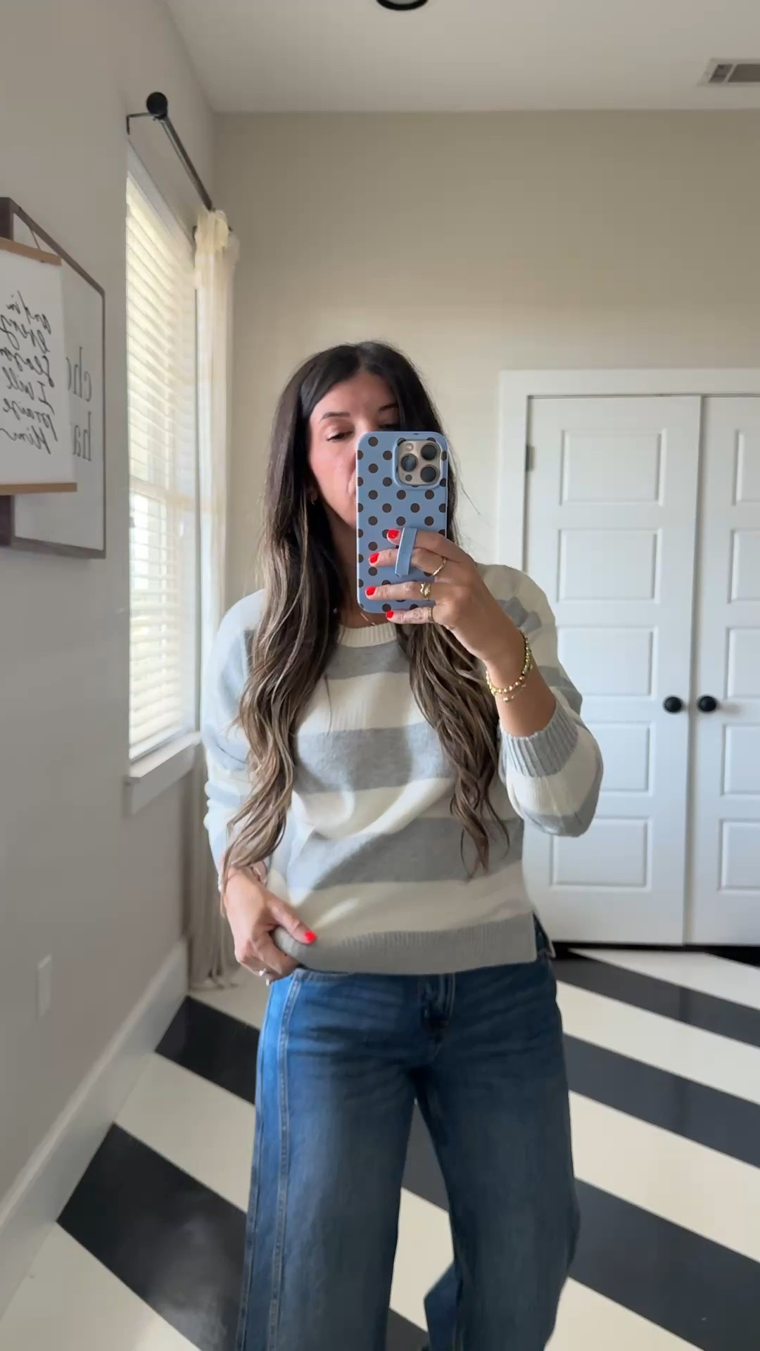 @Walmart stripe sweater and cuff jeans! 
Wearing xs in sweater and true size in denim jeans

#LTKootd #LTKWorkwear #LTKOver40