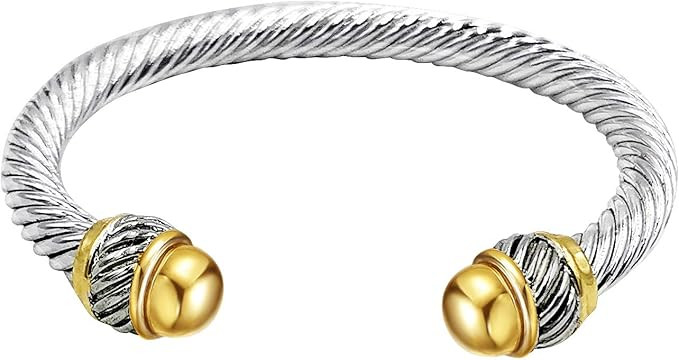 Elegana Bracelet Designer Brand Inspired Antique Women Jewelry Cross Cable Wire Bangle Christmas ... | Amazon (US)