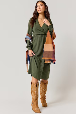 Lorie Wrap Midi Dress | Francesca's