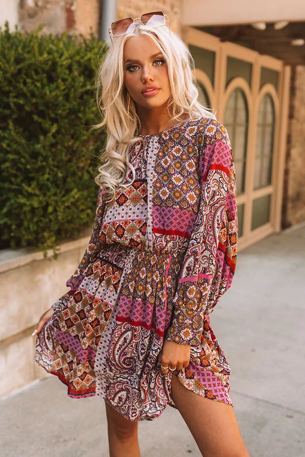 Coasting Through Amalfi Paisley Dress In Orchid | Impressions Online Boutique