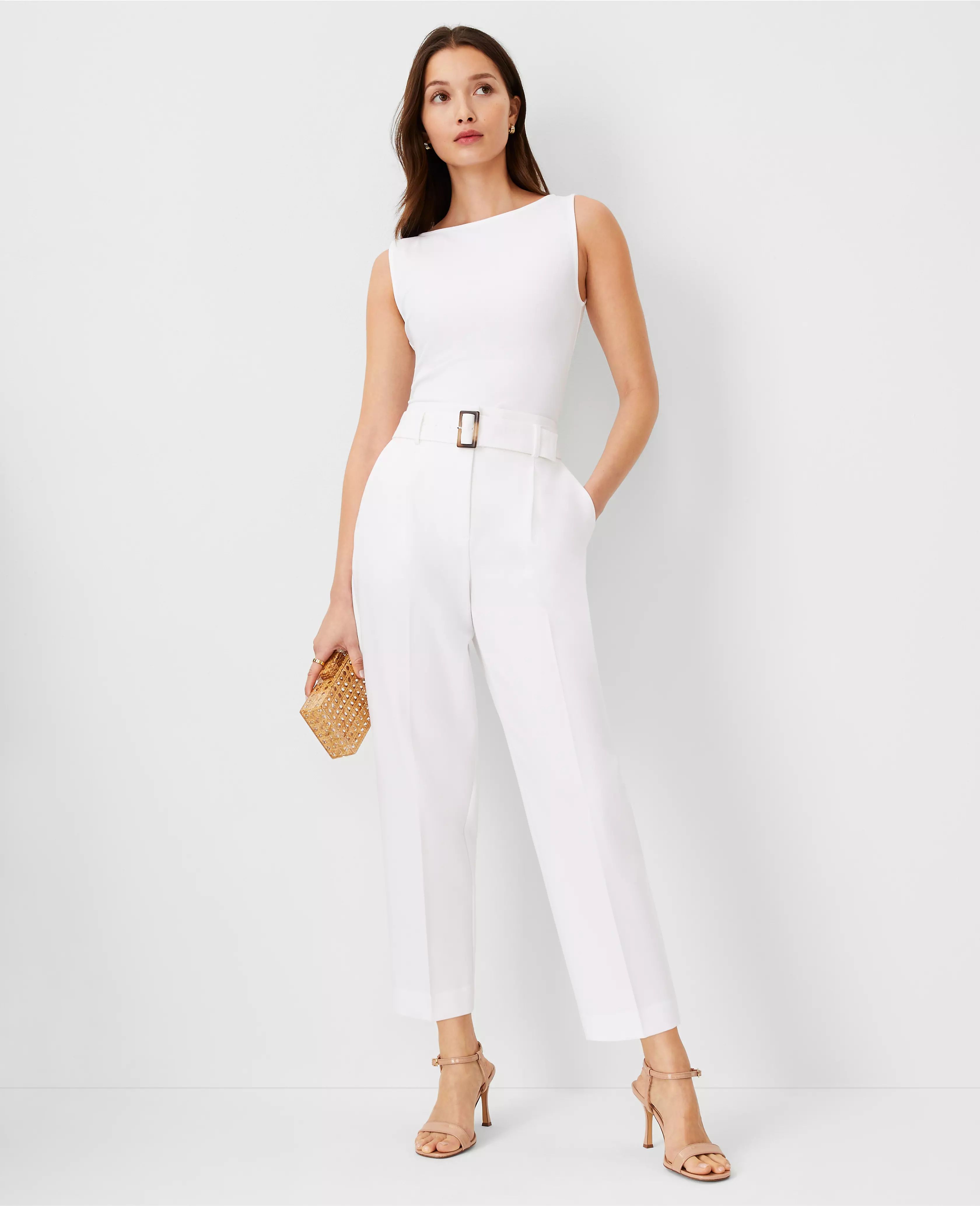 The Petite Belted Taper Pant | Ann Taylor (US)