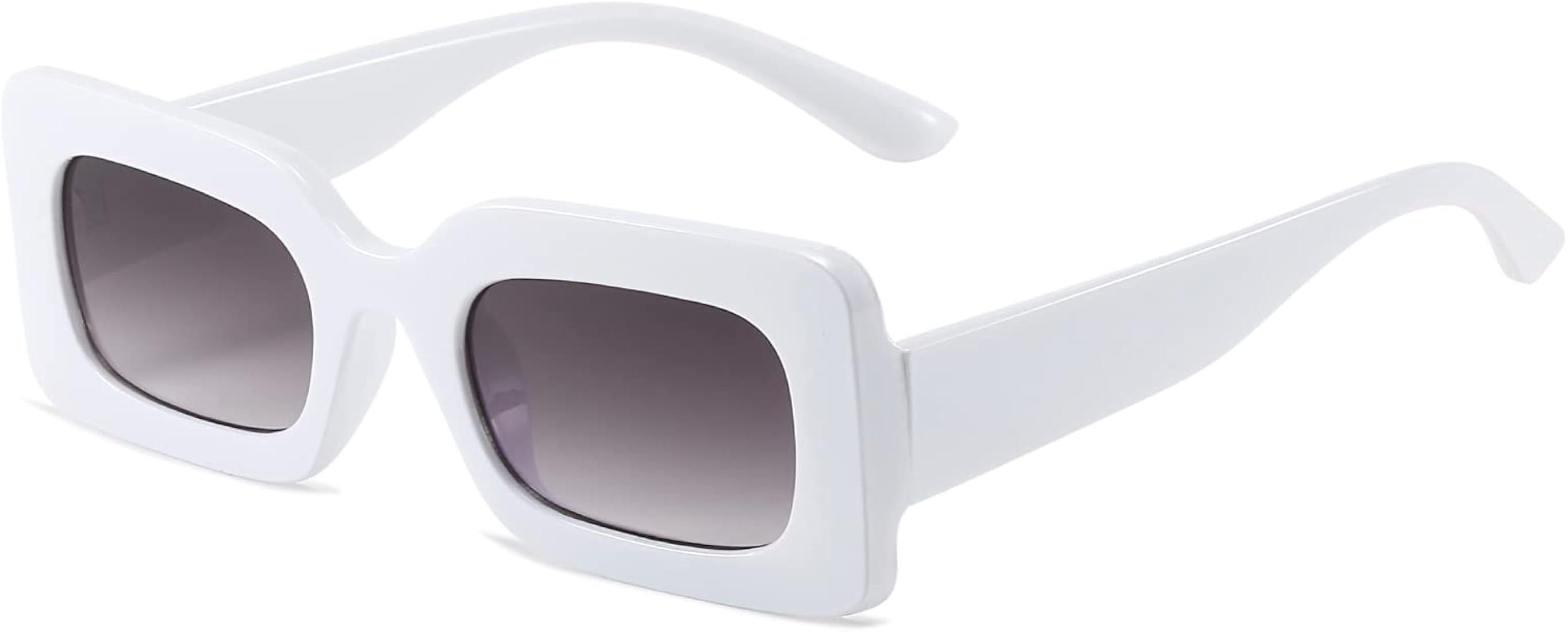 LASPOR Vintage 90s Rectangle Sunglasses Trendy Nude Square Sunglasses for Women Men | Amazon (US)