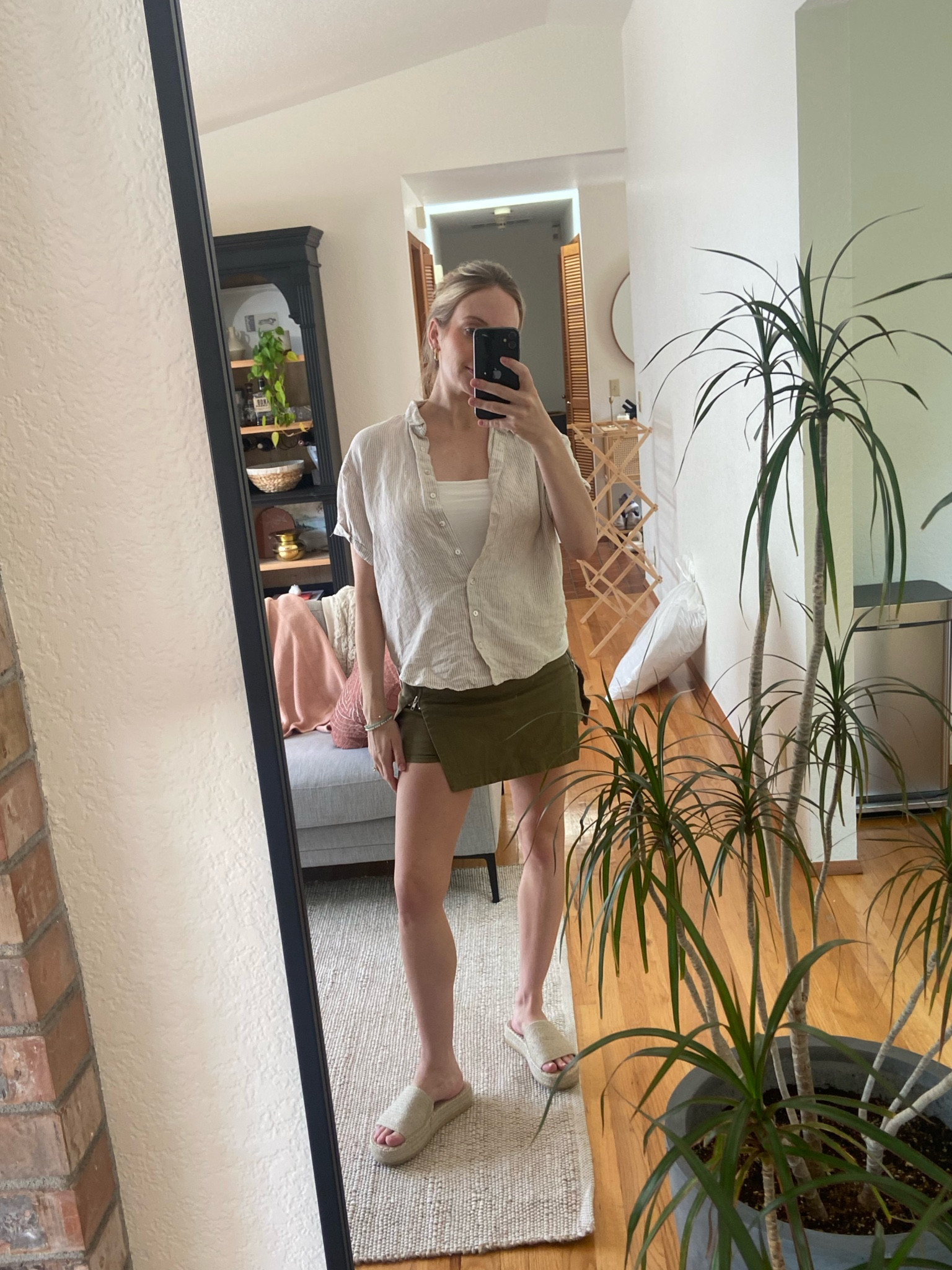 First outfit leaving the house at 2 weeks postpartum! Needed to wear my nursing tank (that I LOVE) so threw on a button up to make the outfit a bit cuter 💚

#LTKFamily #LTKStyleTip #LTKSeasonal