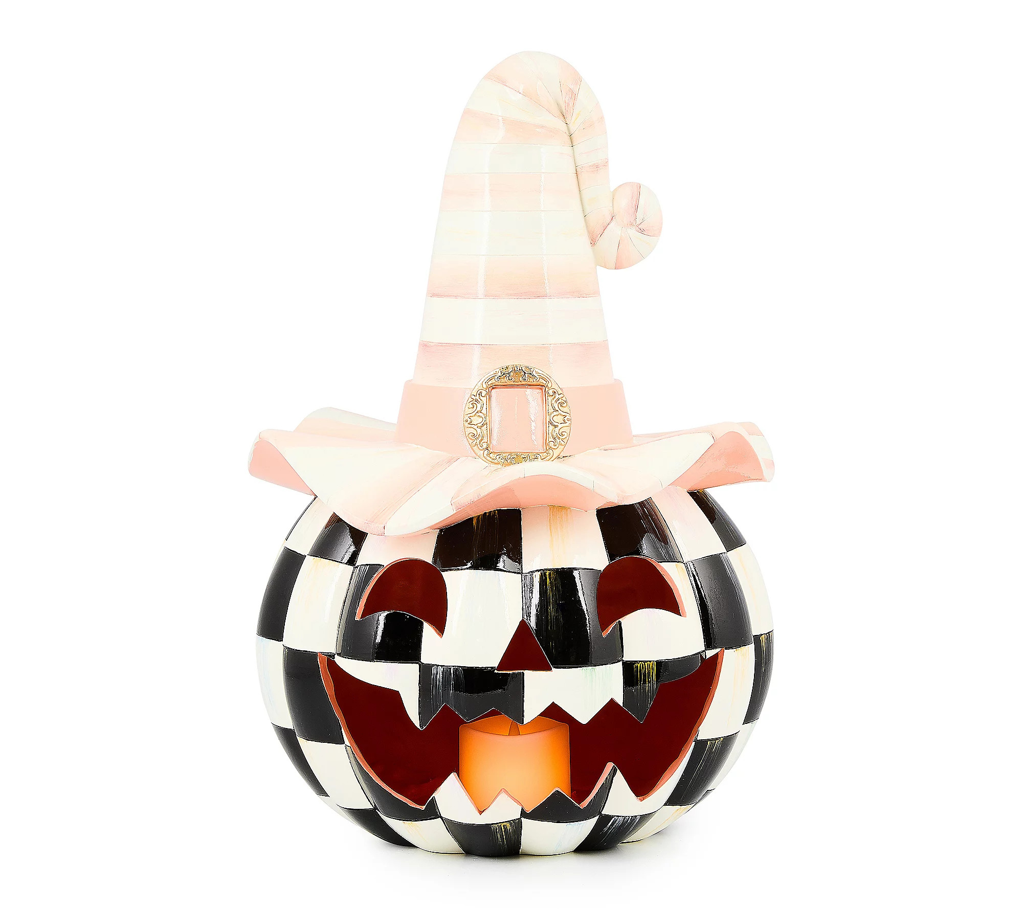 MacKenzie-Childs Rosy Happy Jack Illuminated Pu mpkin | QVC